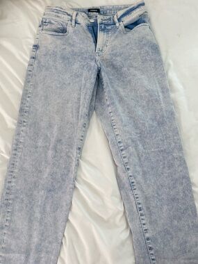 Express Light Blue mid rise boyfriend Acid Wash Jeans